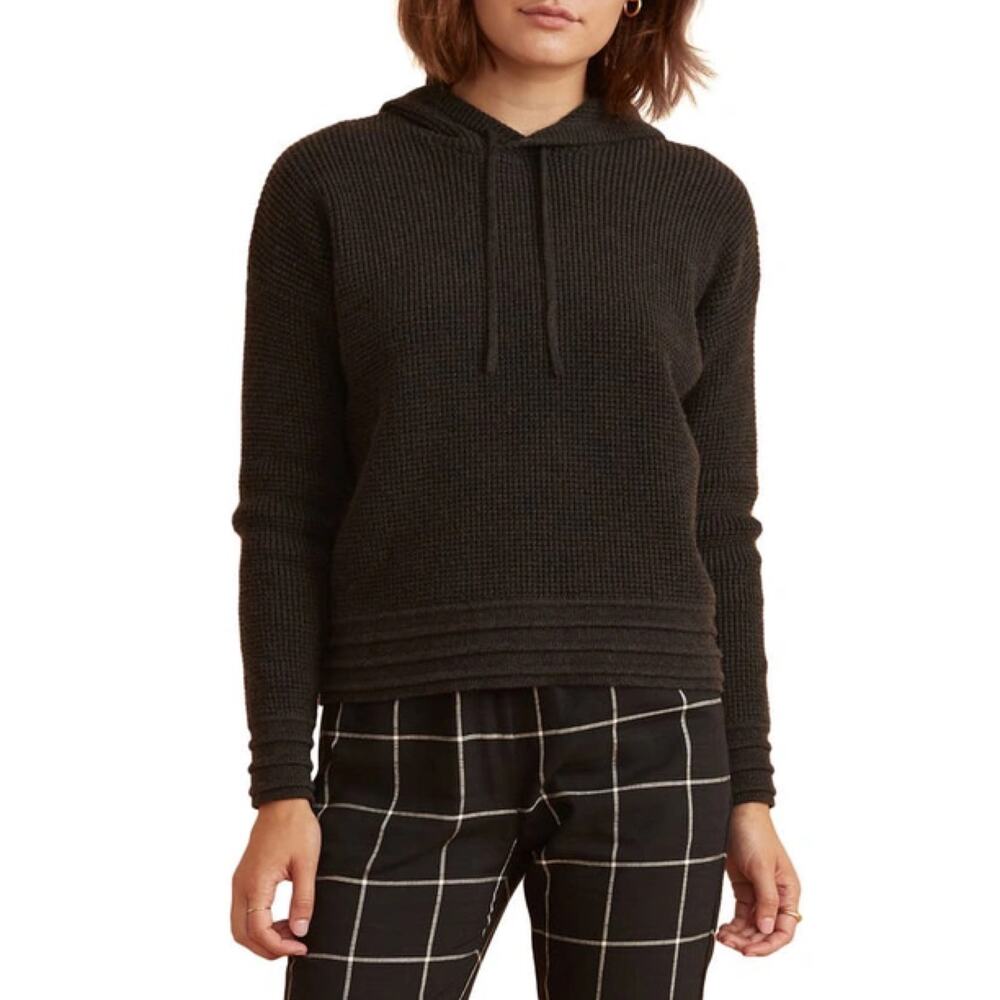 Marine Layer‎ Georgia Hoodie Sweater Charcoal Heather Gray XL Wool Blend